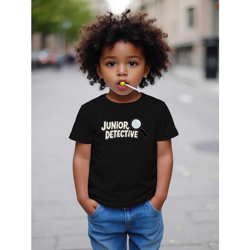 European Size Boys Round-neck Short-sleeved T-shirt - Mini Detective Boy 98cm чёрный
European Size Boys Round-neck Short-sleeved T-shirt - Mini Detective Boy 98cm чёрный