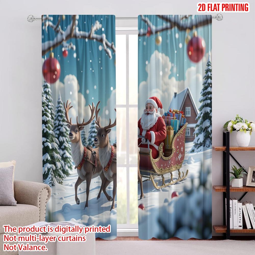 Flat Printing Merry Christmas Popular Party Window Curtains Santa Sleigh Polyester Without Electricity Perfect Curtain Set Of 2 Made Washable W100*H70(CM)-Hooks&1PCS
Flat Printing Merry Christmas Popular Party Window Curtains Santa Sleigh Polyester Without Electricity Perfect Curtain Set Of 2 Made Washable W100*H70(CM)-Hooks&1PCS