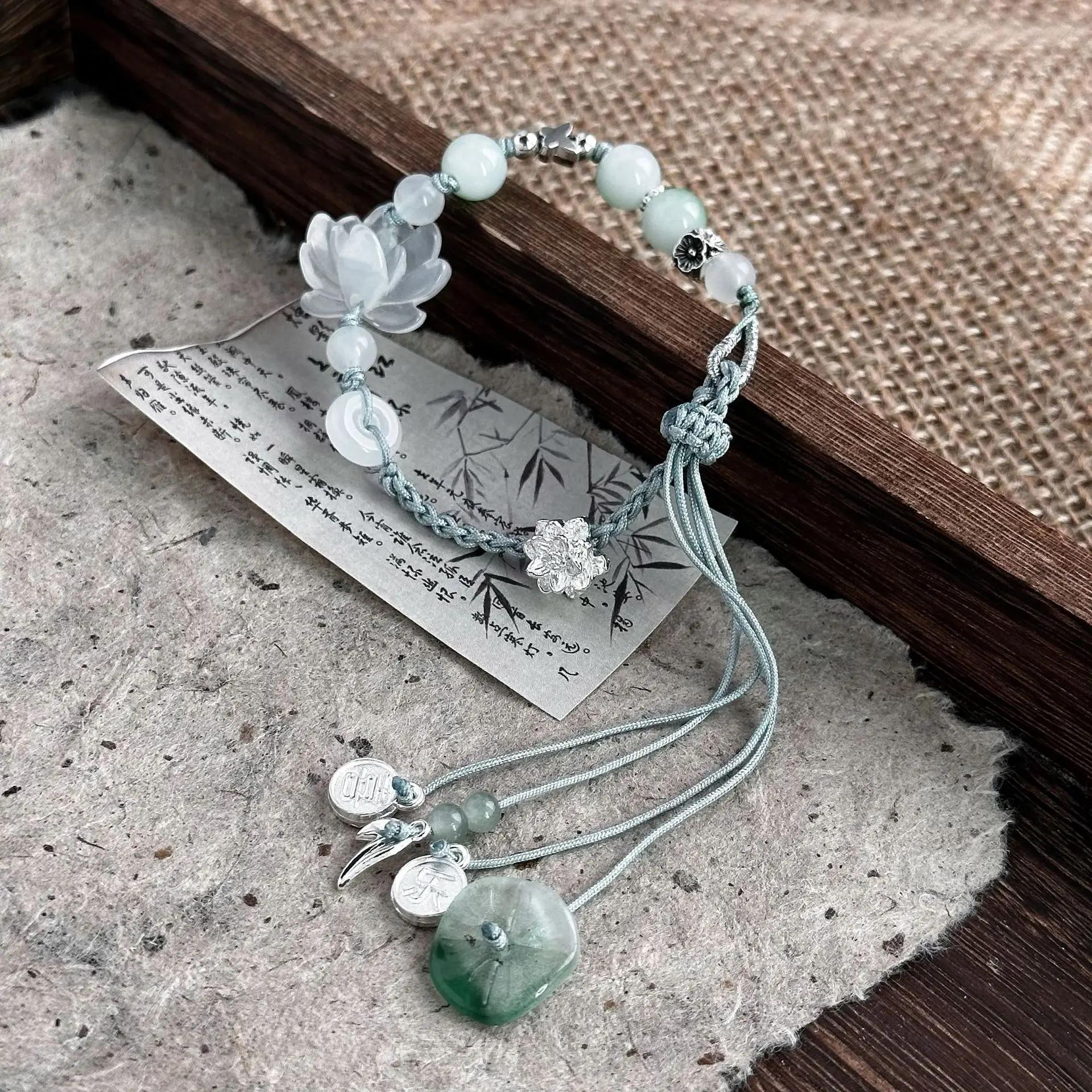 b23 Chinese Style Sense of Design Exquisite Lotus Exquisite Leaf Bead Handmade Woven Rope Bracelet Women s Fashion Daily Jewelry зелёный
b23 Chinese Style Sense of Design Exquisite Lotus Exquisite Leaf Bead Handmade Woven Rope Bracelet Women s Fashion Daily Jewelry зелёный