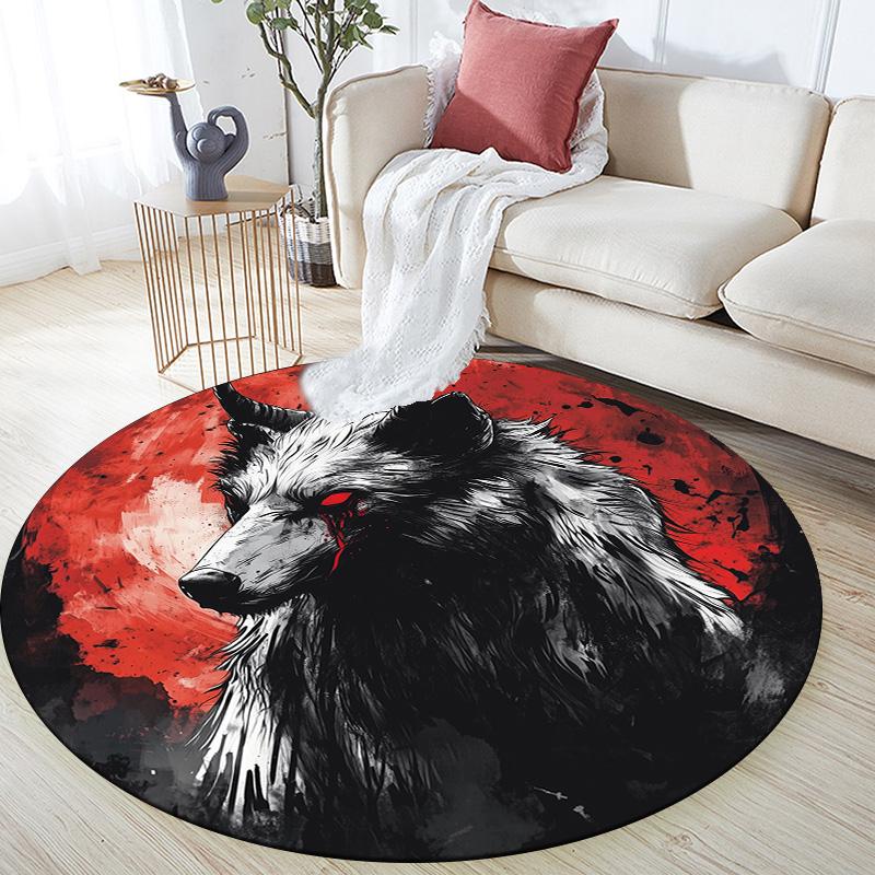 Fierce Wolf,Round Area Rug,Carpet Rug for Living Room Bedroom Sofa Playroom Decor,Non-slip Floor Mat 80cmx80cm
Fierce Wolf,Round Area Rug,Carpet Rug for Living Room Bedroom Sofa Playroom Decor,Non-slip Floor Mat 80cmx80cm