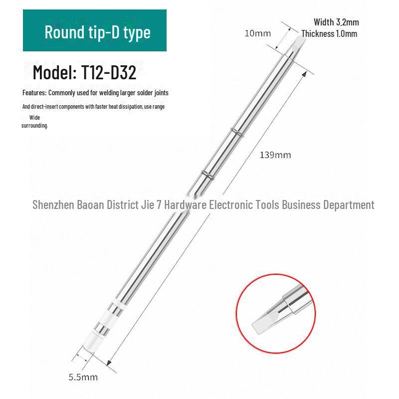 Жало паяльника T12 со встроенным нагревательным сердечником, паяльная станция с белым светом, универсальное лезвие ножа, подкова, специальное заостренное T12-K/B/I
Жало паяльника T12 со встроенным нагревательным сердечником, паяльная станция с белым светом, универсальное лезвие ножа, подкова, специальное заостренное T12-K/B/I