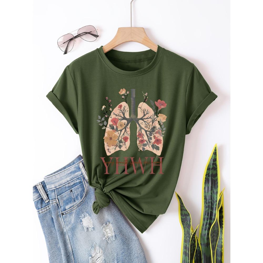 Floral Lungs YHWH Women s Tee - Faith Graphic, Casual Olive Green Top M
Floral Lungs YHWH Women s Tee - Faith Graphic, Casual Olive Green Top M