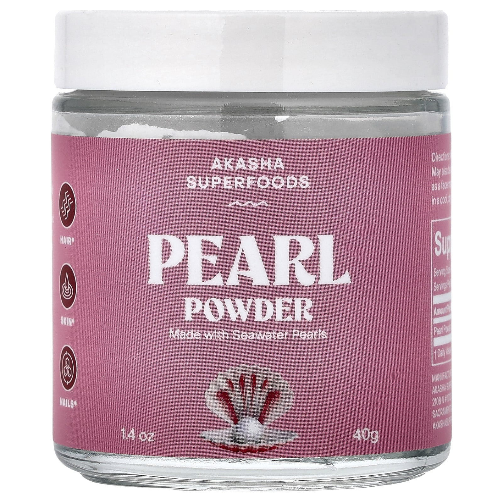 Akasha Superfoods, Pearl Powder, 40g (1.4oz)
Akasha Superfoods, Pearl Powder, 40g (1.4oz)