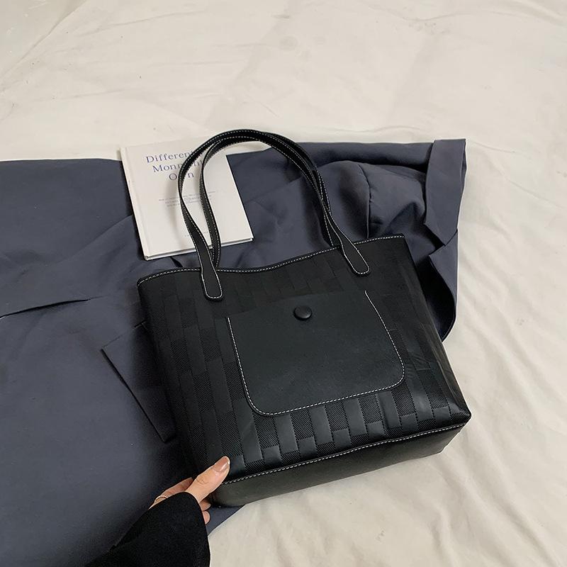 Сумка-тоут большой вместимости для поездок на работу, зимняя универсальная рабочая сумка через плечо чёрный