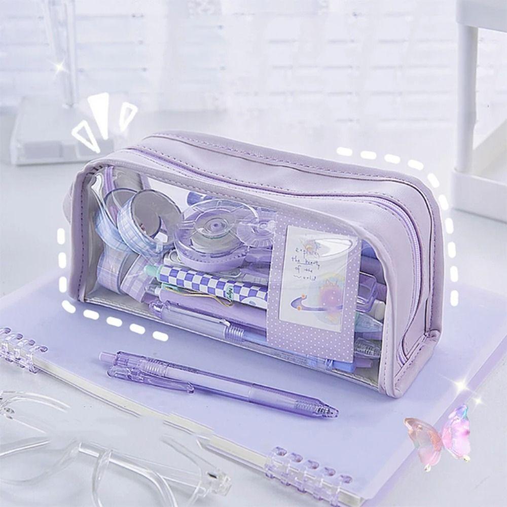 Large Capacity Transparent Pen Bag Zipper Makeup Lipstick Bag Transparent Pencil case Travel фиолетовый
Large Capacity Transparent Pen Bag Zipper Makeup Lipstick Bag Transparent Pencil case Travel фиолетовый