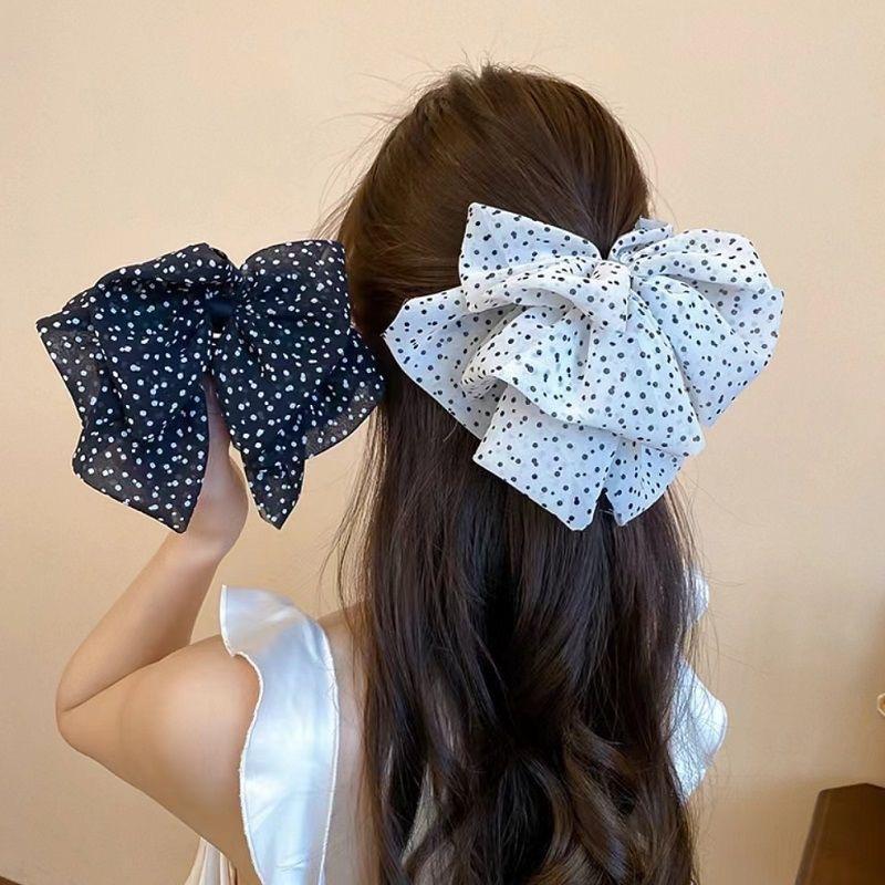 Polka Retro Dot Mesh Big Bow Hair Clip for Woman Elegant Temperament Back of The Head Grab Clip Fashion Girl Hair Clamp
Polka Retro Dot Mesh Big Bow Hair Clip for Woman Elegant Temperament Back of The Head Grab Clip Fashion Girl Hair Clamp