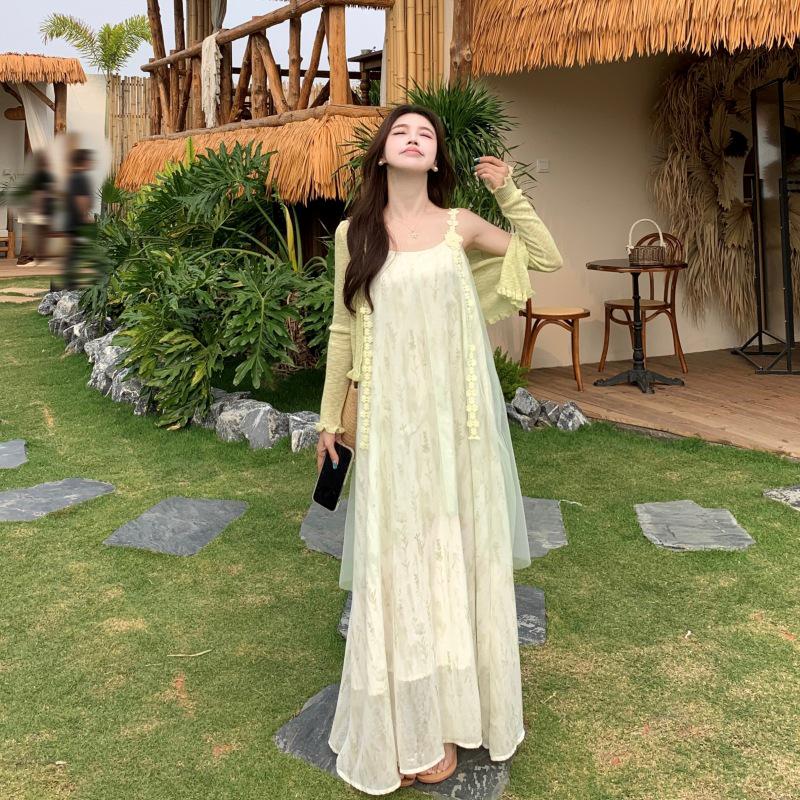 2026 Plus Size Green Mesh Camisole Dress & Cardigan Set - Actual Photos Available for Spring/Summer 4XL
2026 Plus Size Green Mesh Camisole Dress & Cardigan Set - Actual Photos Available for Spring/Summer 4XL