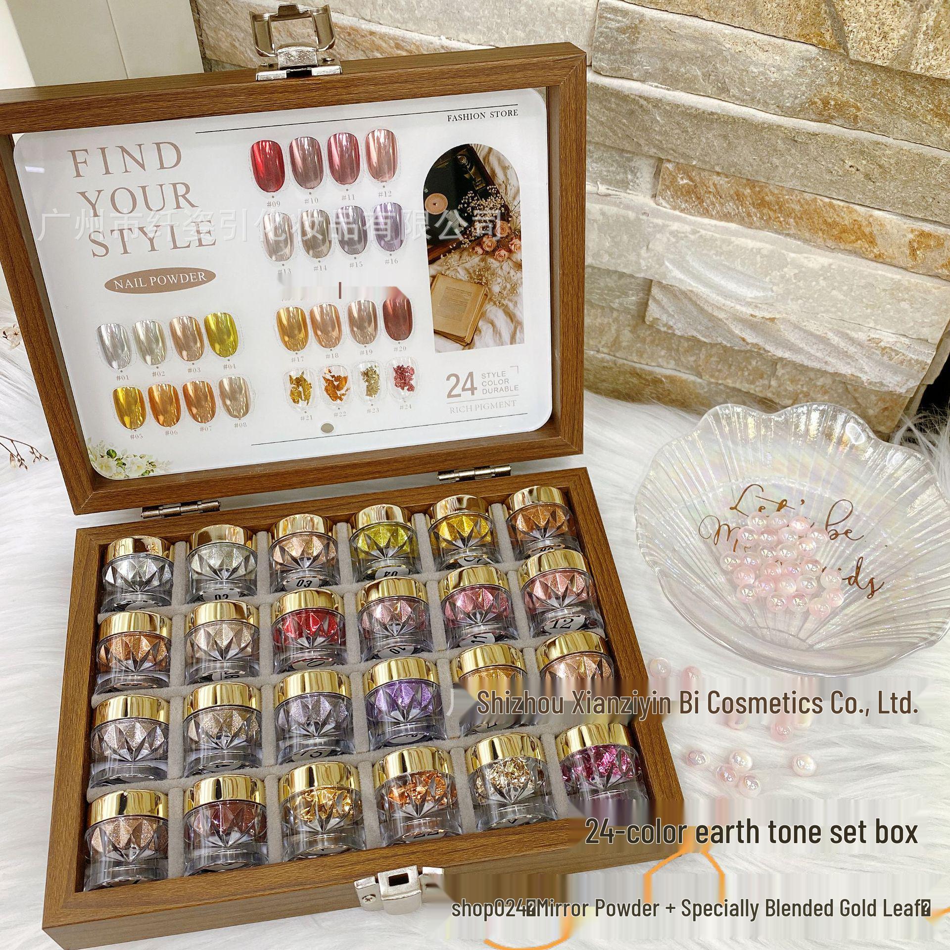 Xian Zi Yin Moonlight Powder: 24-Color Opal Mirror High Gloss Nail Art Set 24 Colors Autumn-Winter Titanium Series Set
Xian Zi Yin Moonlight Powder: 24-Color Opal Mirror High Gloss Nail Art Set 24 Colors Autumn-Winter Titanium Series Set