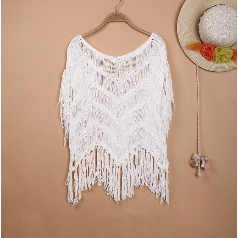 Женский богемный пляжный накидка на весну и лето, ажурный топ с кисточками и лоскутными крючками вручную One Size белый
Женский богемный пляжный накидка на весну и лето, ажурный топ с кисточками и лоскутными крючками вручную One Size белый