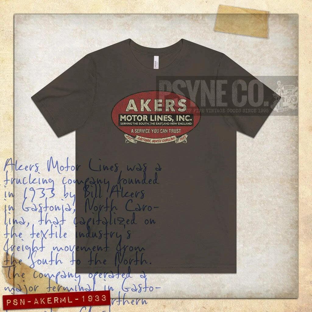 Akers Motor Lines 1933 Vintage Men s T shirt 4XL
Akers Motor Lines 1933 Vintage Men s T shirt 4XL
