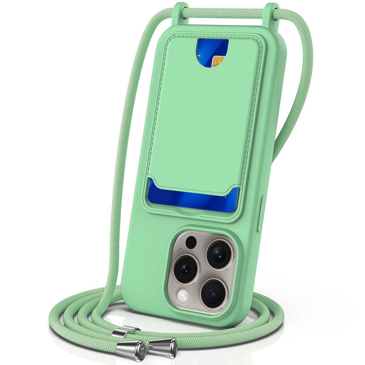 For iPhone 16 Pro Case Liquid Silicone Card Holder Phone Back Cover with Lanyard Green
For iPhone 16 Pro Case Liquid Silicone Card Holder Phone Back Cover with Lanyard Green