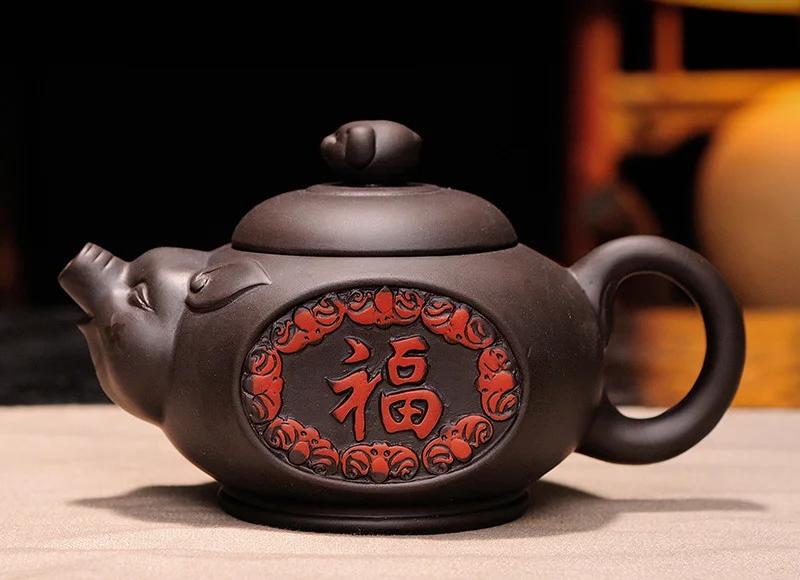 Lucky Pig Style Tea Pot 300ml Yixing Teapot Handmade Purple Clay Pot Black TeaPot Kung Fu Zisha Teapots Kungfu Tea Set
Lucky Pig Style Tea Pot 300ml Yixing Teapot Handmade Purple Clay Pot Black TeaPot Kung Fu Zisha Teapots Kungfu Tea Set