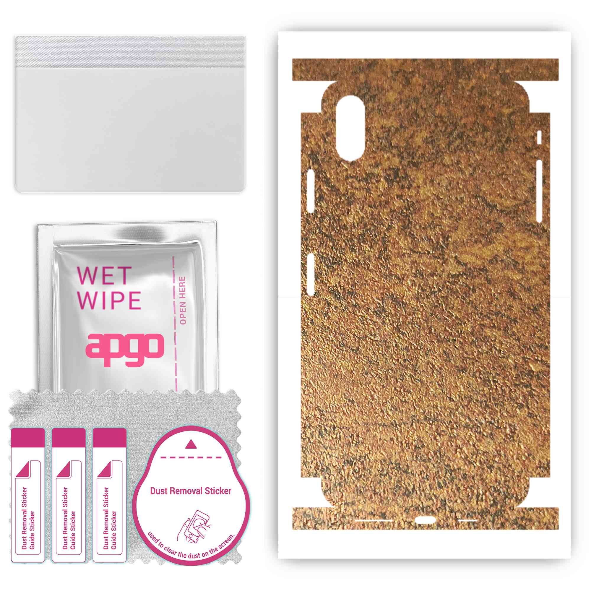Apgo Protective Skin Sticker for the back+sides compatible with Apple iPhone XS Max, Full Wrap Film, Foil, Vinyl - Pattern Rusty Copper
Apgo Protective Skin Sticker for the back+sides compatible with Apple iPhone XS Max, Full Wrap Film, Foil, Vinyl - Pattern Rusty Copper