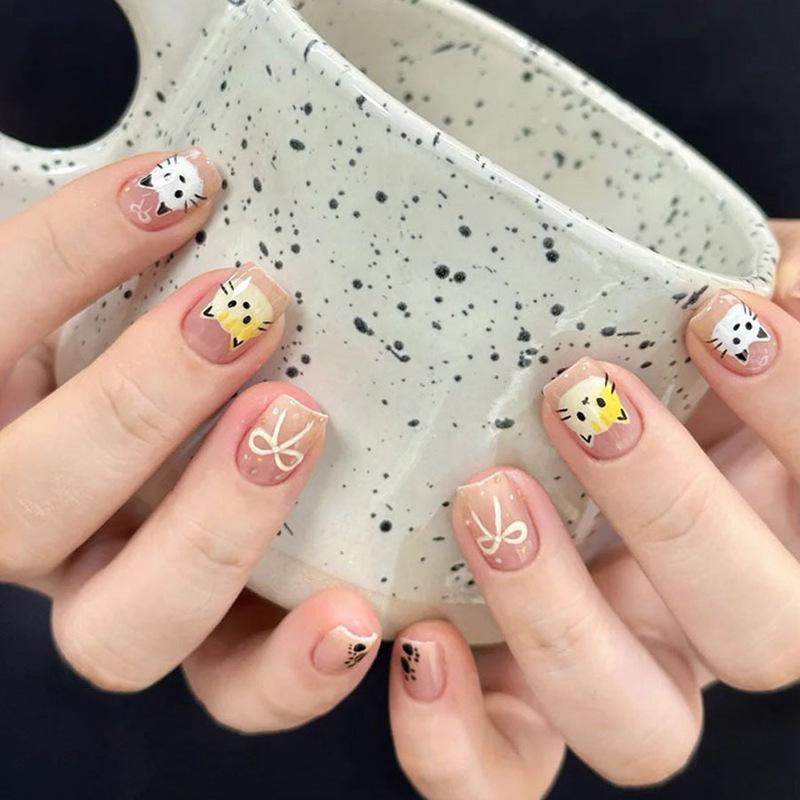 Baby Pink Gradient Bowknot Cat Press-On Nails - Fresh Daily Short False Nail Art Patches (One Size)
Baby Pink Gradient Bowknot Cat Press-On Nails - Fresh Daily Short False Nail Art Patches (One Size)