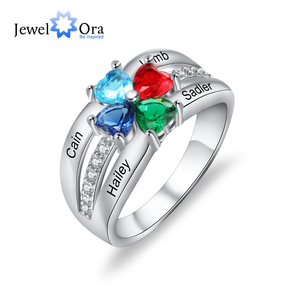 Элегантные ювелирные изделия JewelOra, персонализированное кольцо для матери из стерлингового серебра 925 пробы с 4 камнями в форме сердца, кольцо с гравировкой имени семьи, подарки для
Элегантные ювелирные изделия JewelOra, персонализированное кольцо для матери из стерлингового серебра 925 пробы с 4 камнями в форме сердца, кольцо с гравировкой имени семьи, подарки для
