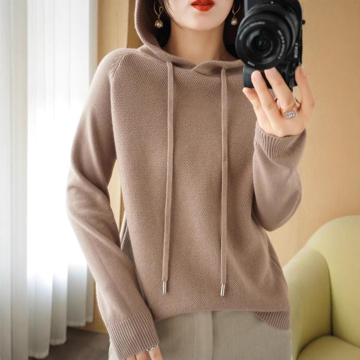 Women s Spring/Summer Loose Knit Hooded Pullover Sweater - Versatile Casual Hoodie XL (120-135 jin)
Women s Spring/Summer Loose Knit Hooded Pullover Sweater - Versatile Casual Hoodie XL (120-135 jin)