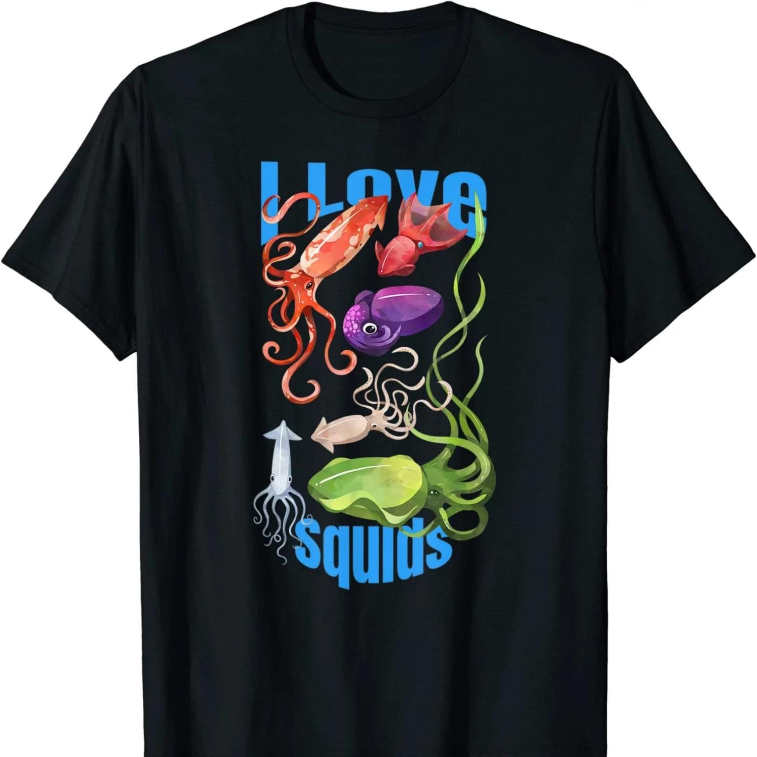 I Love Squids Octopus Cephalopod Ocean Summer Kawaii Cute T-Shirt Short Sleeve Casual 100% Cotton O-Neck Mens Tshirt Size S-3XL XXXXXL чорний
I Love Squids Octopus Cephalopod Ocean Summer Kawaii Cute T-Shirt Short Sleeve Casual 100% Cotton O-Neck Mens Tshirt Size S-3XL XXXXXL чорний