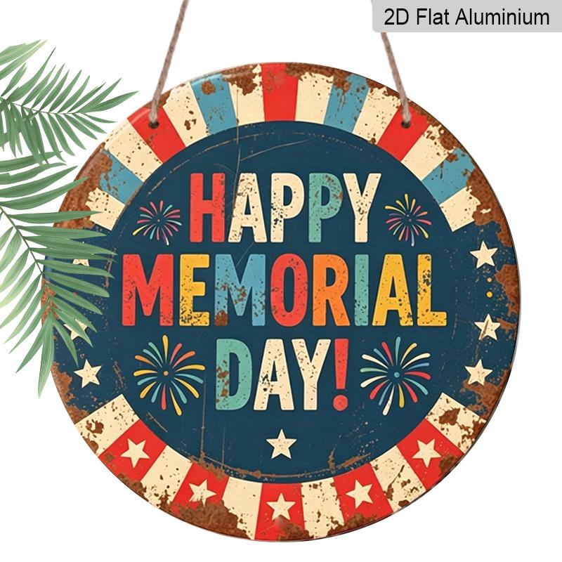 2D Flat, 1Pc Round Happy Memorial Day Aluminum Hanging Sign, Vintage Patriotic Firework Star Design, Rustic Metal Wall Decor, Perfect for Memorial 7.87x7.87inch
2D Flat, 1Pc Round Happy Memorial Day Aluminum Hanging Sign, Vintage Patriotic Firework Star Design, Rustic Metal Wall Decor, Perfect for Memorial 7.87x7.87inch