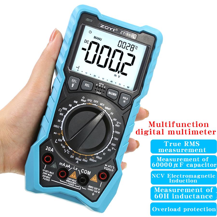 ZOYI ZT-980L Цифровий індуктивно-ємнісний високоточний мультиметр Універсальний вимірювач струму змінної/постійної напруги
ZOYI ZT-980L Цифровий індуктивно-ємнісний високоточний мультиметр Універсальний вимірювач струму змінної/постійної напруги