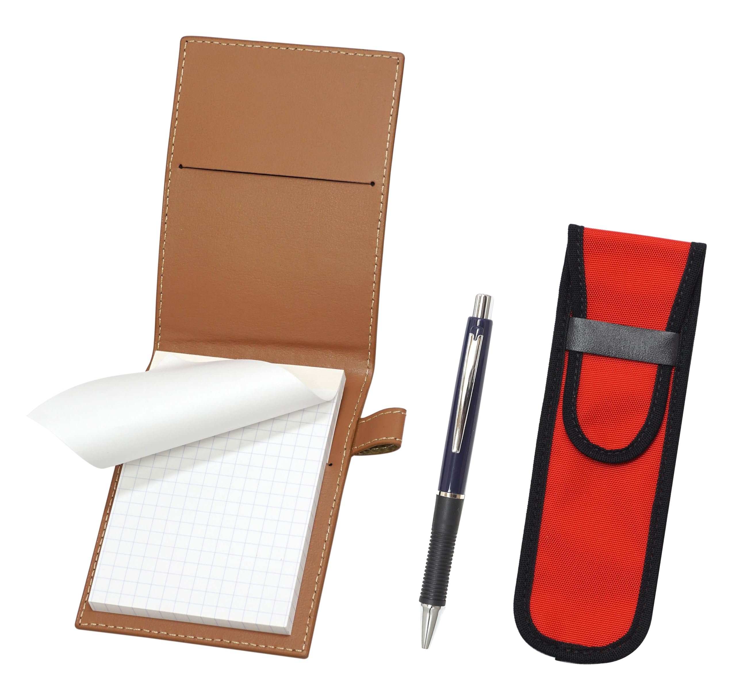 Recycled Cowhide Mini Notebook Cover Mocha with Cloth Pencil Case Red Metal Point Ballpoint Pen Set Blue LS022PM-NK02R-WZ13-L
Recycled Cowhide Mini Notebook Cover Mocha with Cloth Pencil Case Red Metal Point Ballpoint Pen Set Blue LS022PM-NK02R-WZ13-L