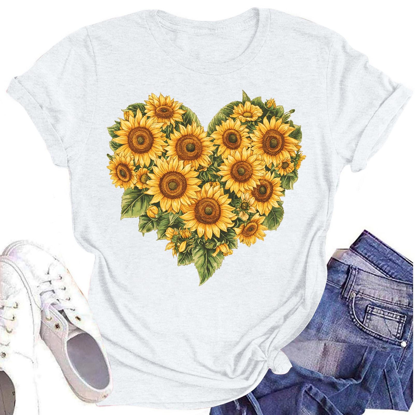 Женская повседневная футболка с круглым вырезом и цветочным принтом, короткий рукав XL белый
Женская повседневная футболка с круглым вырезом и цветочным принтом, короткий рукав XL белый