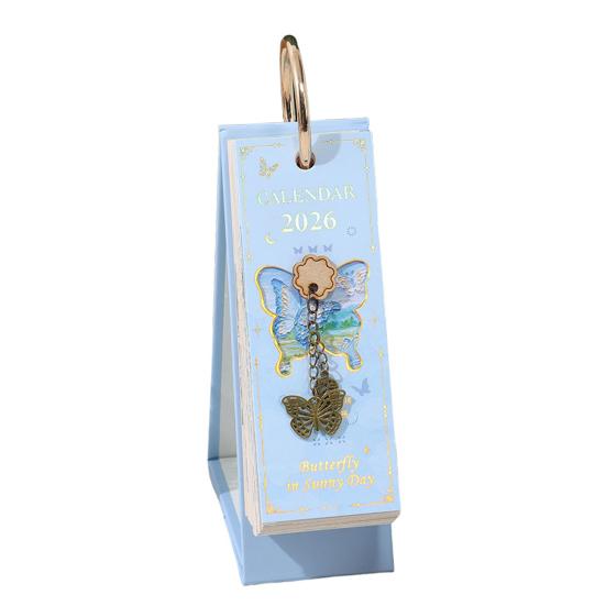 2026 Масляная пастель Настольный календарь Ежедневник Маркер событий Настольный календарь Декоративный Календарь на спирали для дома, офиса, школы B