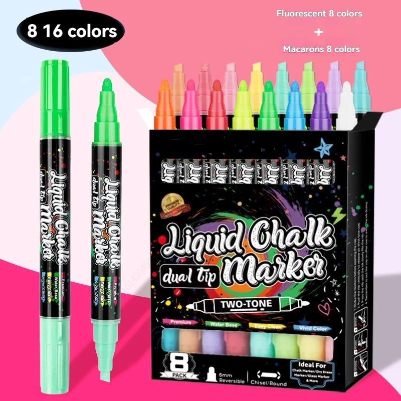 16 Colors Liquid Chalk Markers-Washable&Wet Erase Chalk Maker Pens For Blackboard Whiteboard Light Bulb Glass Window Graffiti Ar
16 Colors Liquid Chalk Markers-Washable&Wet Erase Chalk Maker Pens For Blackboard Whiteboard Light Bulb Glass Window Graffiti Ar