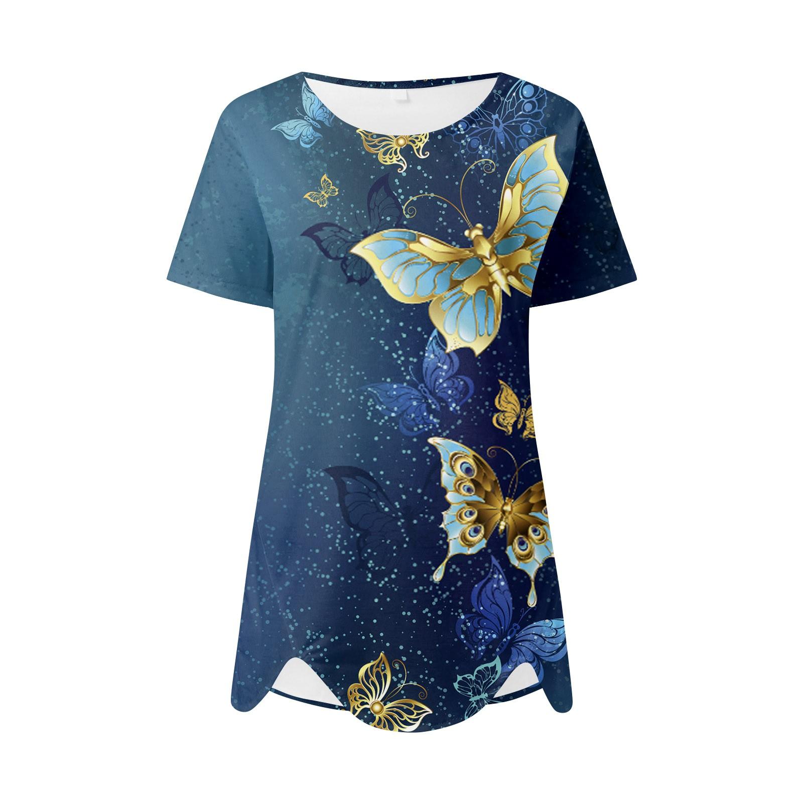 Женская летняя футболка с круглым вырезом и коротким рукавом с принтом бабочки, пуловер, топ XXL
Женская летняя футболка с круглым вырезом и коротким рукавом с принтом бабочки, пуловер, топ XXL