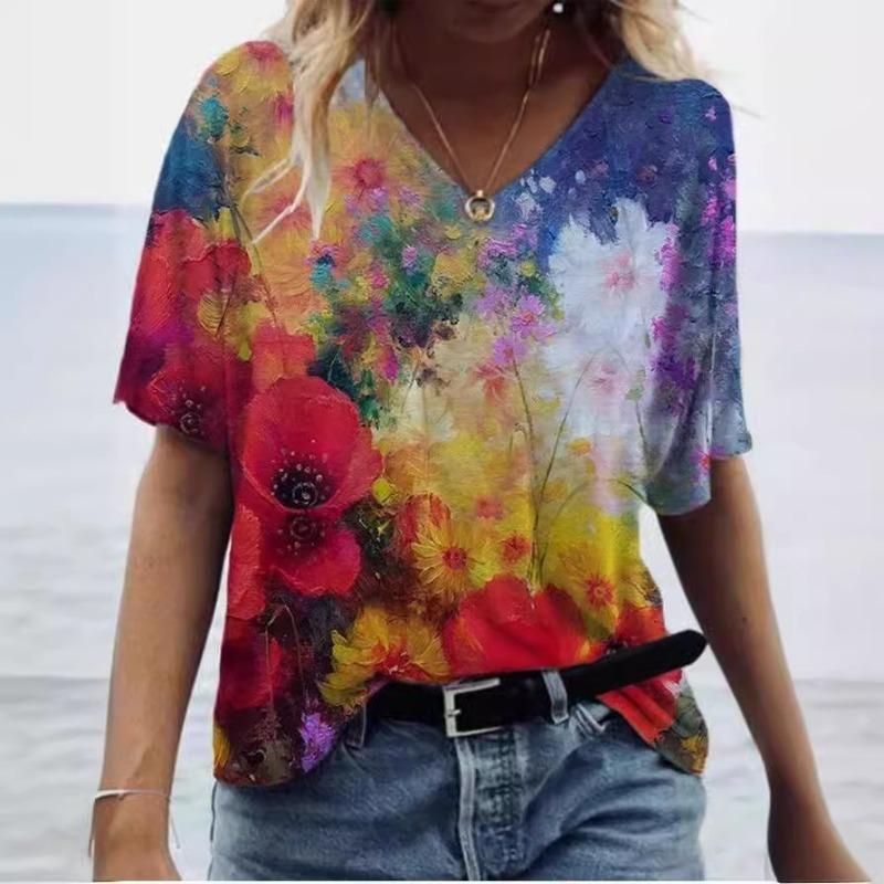 Summer Women s Trend Graffiti Fashion Printed Color V-neck Short Sleeved T-shirt 5xl
Summer Women s Trend Graffiti Fashion Printed Color V-neck Short Sleeved T-shirt 5xl