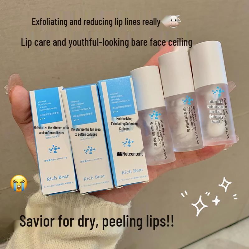 Rich Bear Oatmeal Scent Lip Oil: Vitamin E Moisturizing Gloss and Hydrating Lip Care Mask.
Rich Bear Oatmeal Scent Lip Oil: Vitamin E Moisturizing Gloss and Hydrating Lip Care Mask.