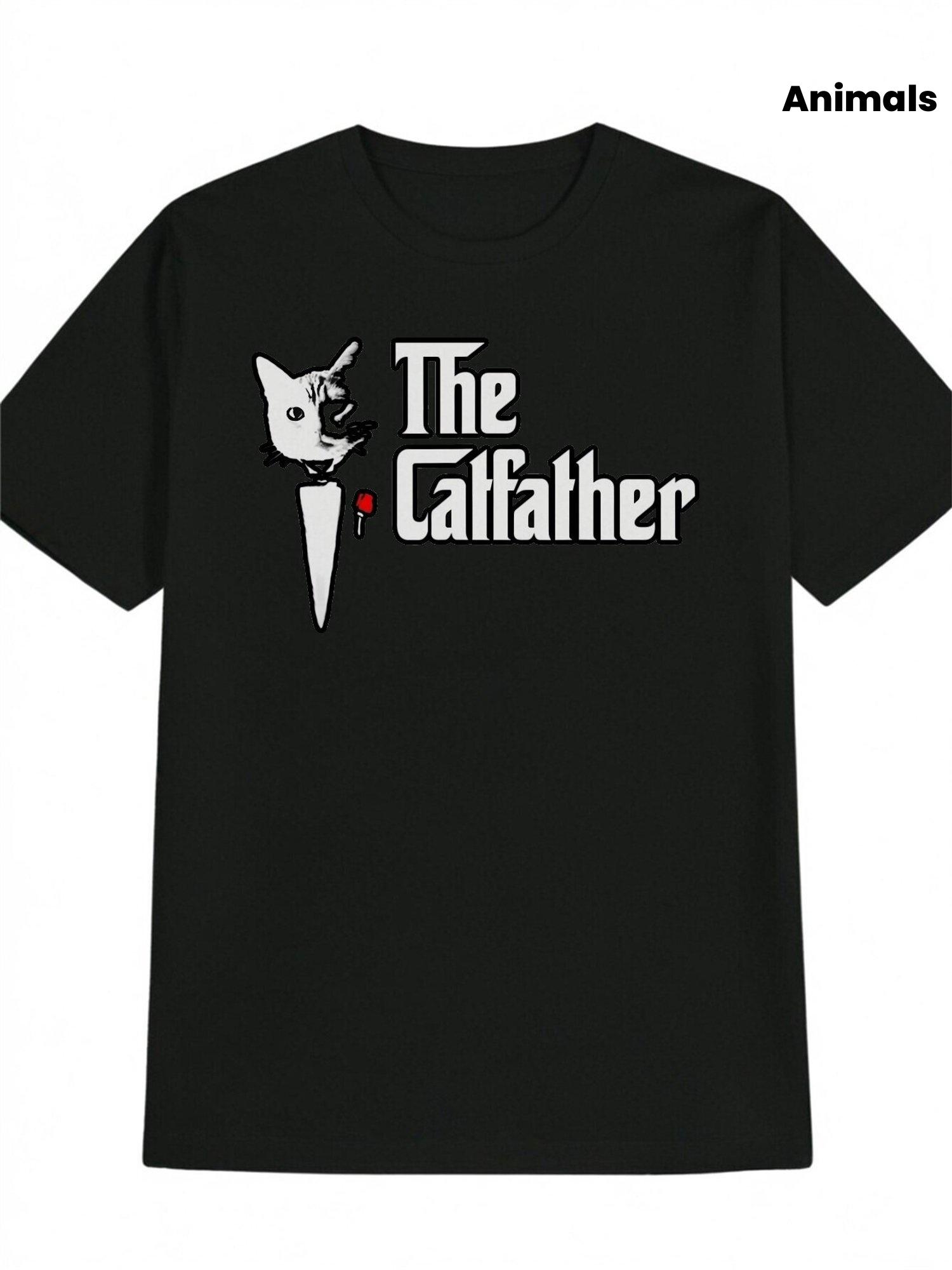 The Cat Father Graphic Tee - Casual Black Short Sleeve T-shirt with White & Red Print S
The Cat Father Graphic Tee - Casual Black Short Sleeve T-shirt with White & Red Print S