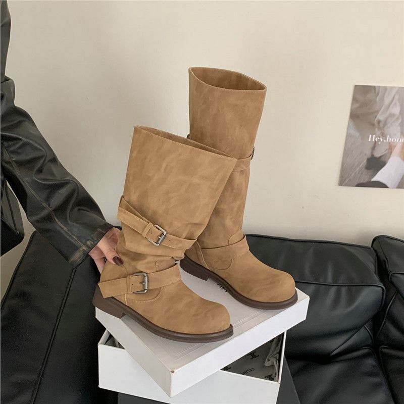 2026 Vintage Platform Buckle Stylish Motorcycle Women Square Toe Chunky High Heel Mid-Calf Shoes Retro Biker Boots 35 хакі
2026 Vintage Platform Buckle Stylish Motorcycle Women Square Toe Chunky High Heel Mid-Calf Shoes Retro Biker Boots 35 хакі