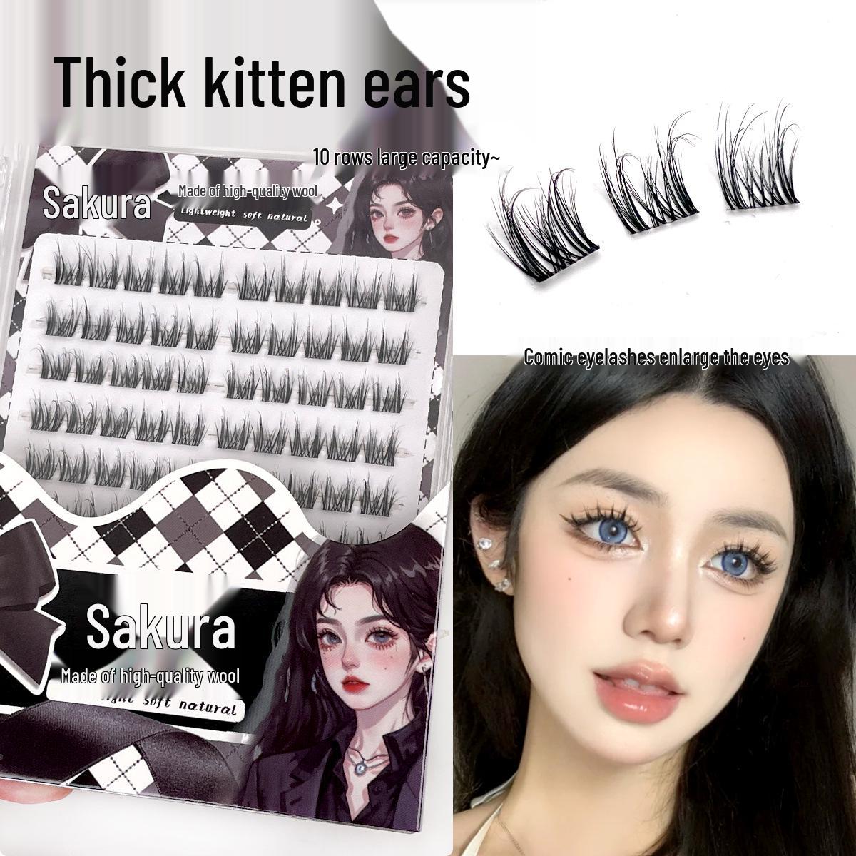 Cherry Lier Dense Kitten Ear Fluffy False Eyelashes - Large Capacity Natural-Look for Novices
Cherry Lier Dense Kitten Ear Fluffy False Eyelashes - Large Capacity Natural-Look for Novices