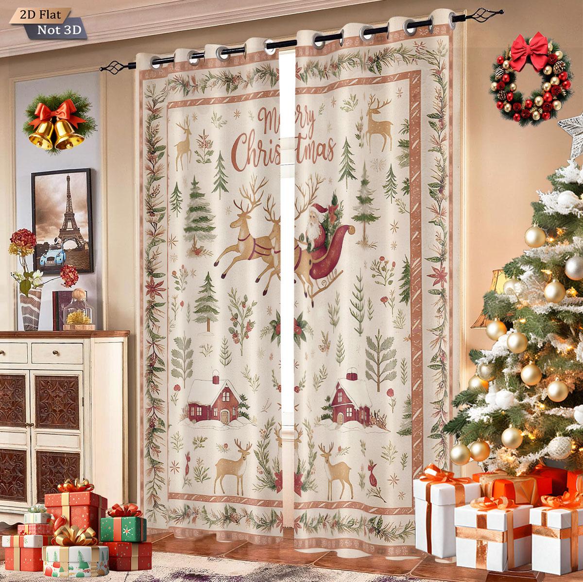 Рождественская занавеска с принтом оленей, перфорированная, разных размеров, для гостиной, изоляционная, декоративная, светоблокирующая, набор из 2 штук, полиэстер, машинная стирка W100*H70(CM)-Grommet top&2PCS
Рождественская занавеска с принтом оленей, перфорированная, разных размеров, для гостиной, изоляционная, декоративная, светоблокирующая, набор из 2 штук, полиэстер, машинная стирка W100*H70(CM)-Grommet top&2PCS