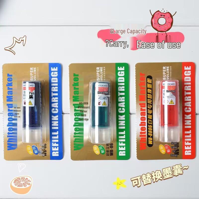 Refillable Whiteboard Marker, Easy-Erase, No Pressure Needed, Thick Tip, Large Capacity for Teaching, Meetings, and Marking.
Refillable Whiteboard Marker, Easy-Erase, No Pressure Needed, Thick Tip, Large Capacity for Teaching, Meetings, and Marking.