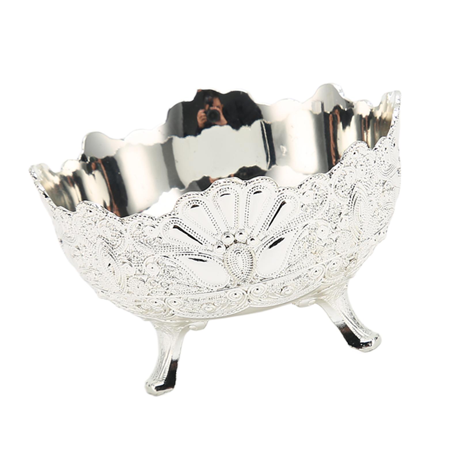 Сервировочная чаша Европейский стиль Ретро Элегантная Сплав Фруктовая чаша для украшения стола в гостиной L(for 6.5-9kg)