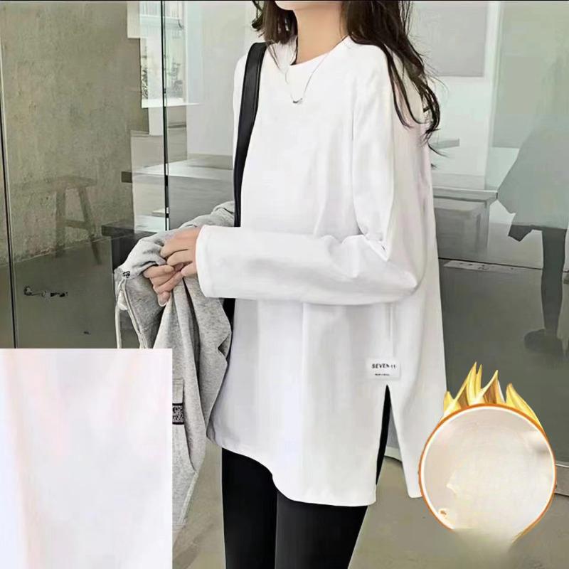 Белая футболка, женская одежда, осенние и зимние топы, рубашка с нижним низом, свободная сборка с длинными рукавами, со свитером внутри XXL
Белая футболка, женская одежда, осенние и зимние топы, рубашка с нижним низом, свободная сборка с длинными рукавами, со свитером внутри XXL