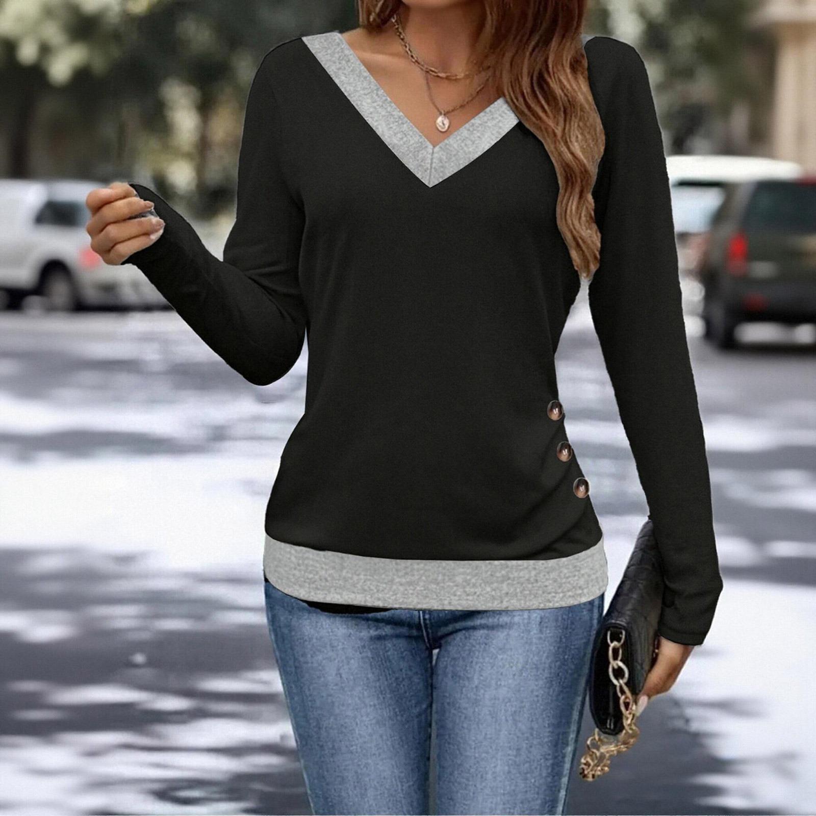Women s Fashionable Casual Versatile V,Neck T,Shirt With Waist,Cinching Button,Down Long Sleeves XL чорний
Women s Fashionable Casual Versatile V,Neck T,Shirt With Waist,Cinching Button,Down Long Sleeves XL чорний