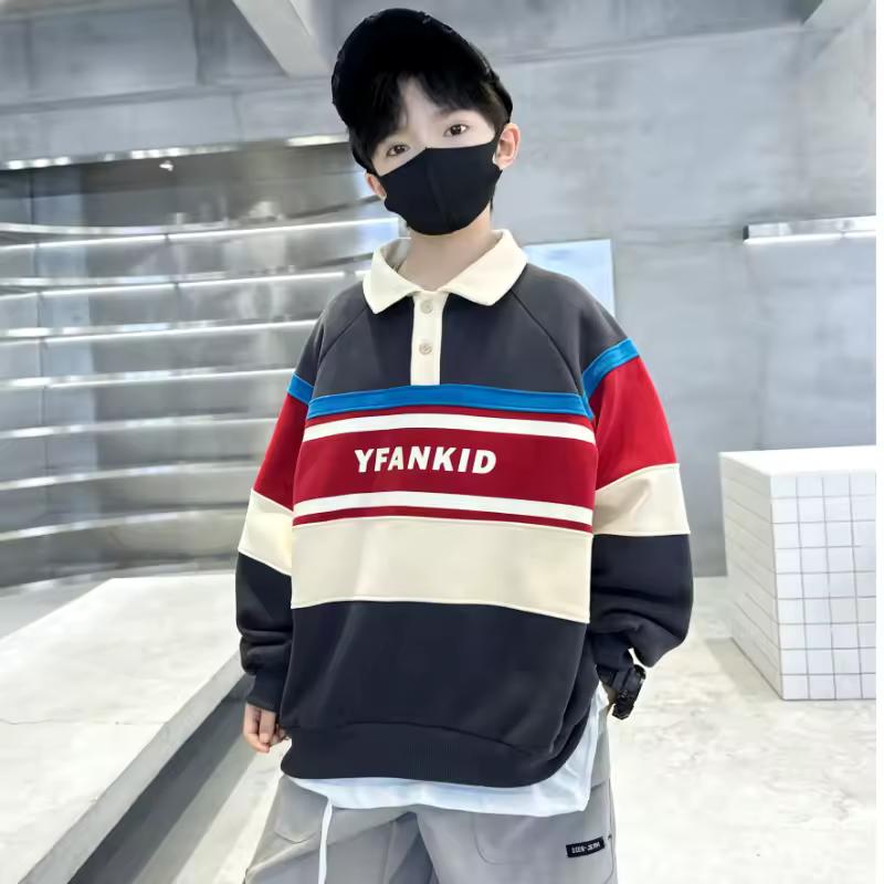 Children s Spring/Fall Stylish Sweatshirt Oversized Kids Printed Color-Block Pullover Polo Shirt 170
Children s Spring/Fall Stylish Sweatshirt Oversized Kids Printed Color-Block Pullover Polo Shirt 170
