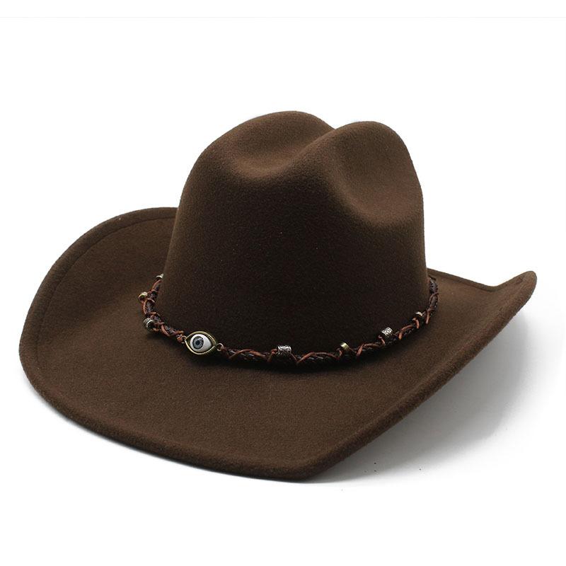 Vintage British Woolen Hat Trendy Men S And Women S Western Cowboy Hat Big Edge Sunshade Top Hat M(56-58cm) темно-коричневого кольору
Vintage British Woolen Hat Trendy Men S And Women S Western Cowboy Hat Big Edge Sunshade Top Hat M(56-58cm) темно-коричневого кольору