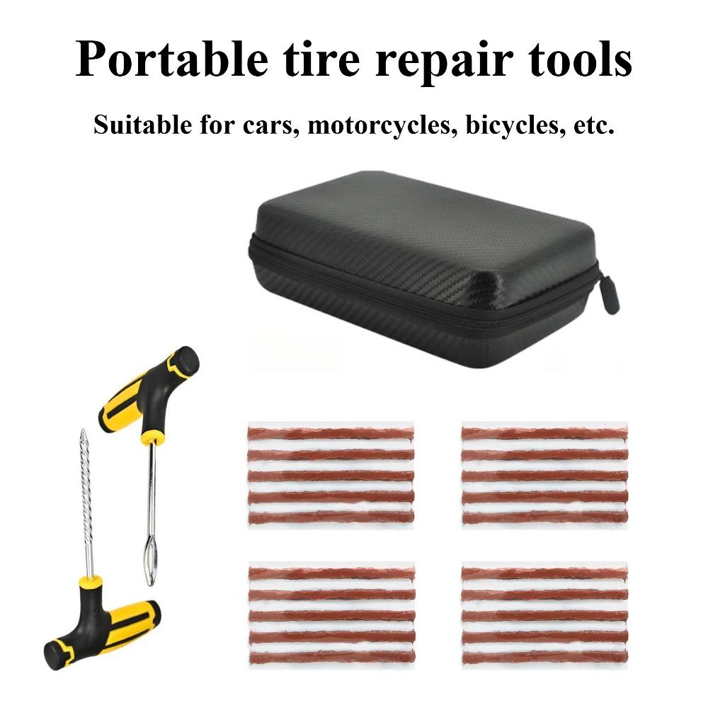 Portable No-Glue Tire Repair Kit for Car, Bike, Motorcycle - Rubber Strips & Tool Set with Storage Case
Portable No-Glue Tire Repair Kit for Car, Bike, Motorcycle - Rubber Strips & Tool Set with Storage Case