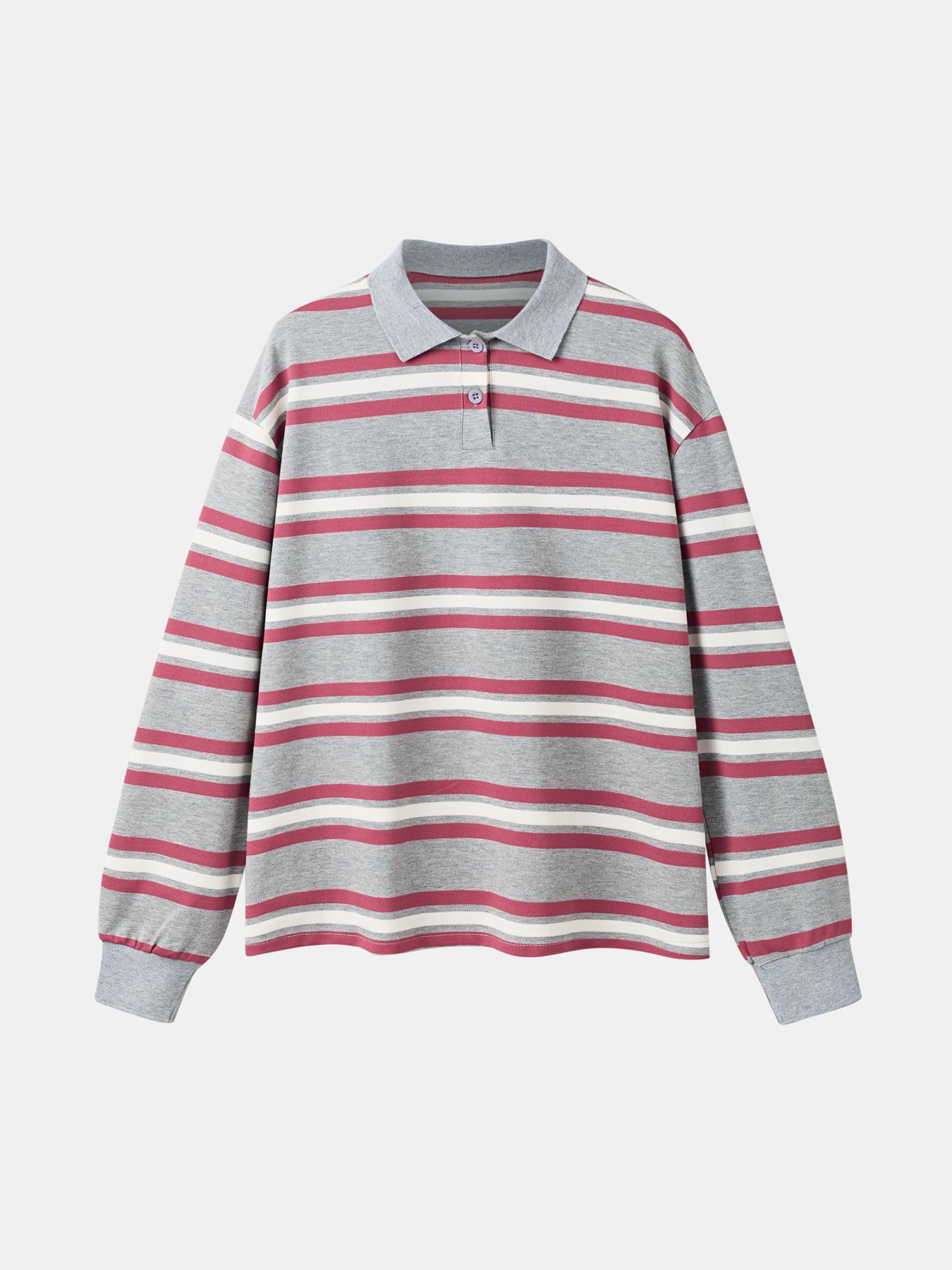 European Retro Striped Polo Collar Long Sleeve T-shirt Small серый
European Retro Striped Polo Collar Long Sleeve T-shirt Small серый