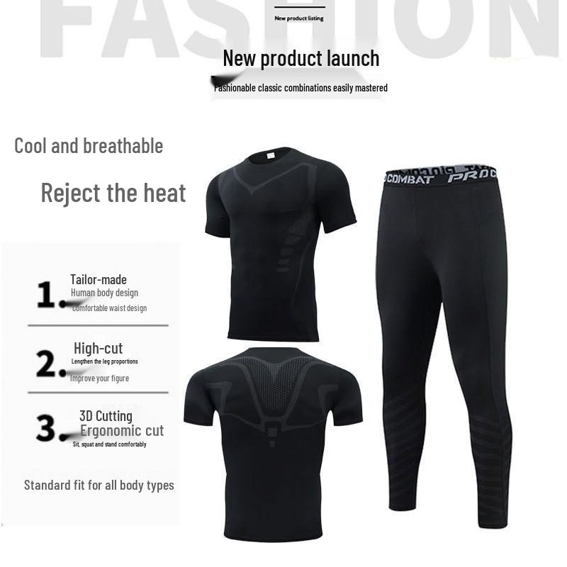 Men s Quick-Dry Compression Set: Outdoor Sports Long Sleeve T-Shirt for Football, Basketball, Training, and Running. XL (Recommended 140-160 lbs)
Men s Quick-Dry Compression Set: Outdoor Sports Long Sleeve T-Shirt for Football, Basketball, Training, and Running. XL (Recommended 140-160 lbs)