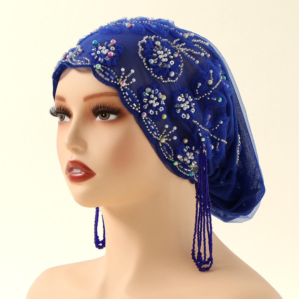 Versatile Muslim Lace Pearls Hat Caps Mesh Fabric With Beaded Headscarf Embroidered Hat For Dubai Arabian Women
Versatile Muslim Lace Pearls Hat Caps Mesh Fabric With Beaded Headscarf Embroidered Hat For Dubai Arabian Women