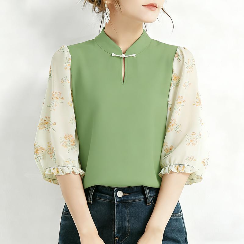 ZANZEA Women Casual Stand Collar Splice 3/4 Sleeve Loose Blouse 5XL зелений
ZANZEA Women Casual Stand Collar Splice 3/4 Sleeve Loose Blouse 5XL зелений