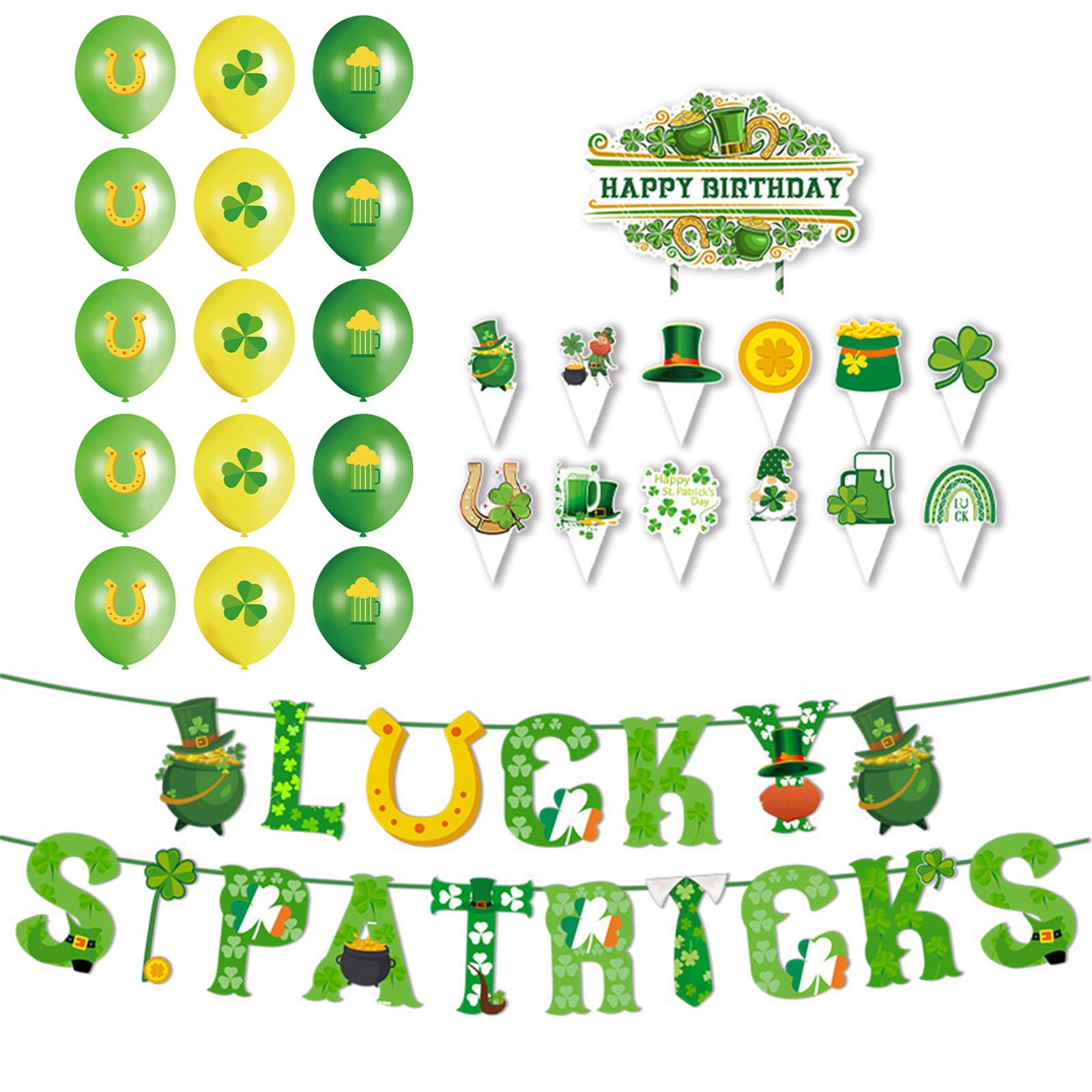 Irish Theme Paper Party Decoration Set Event Planning Supplies Party Accessories Banners and Cake Toppers with Balloons 1
Irish Theme Paper Party Decoration Set Event Planning Supplies Party Accessories Banners and Cake Toppers with Balloons 1