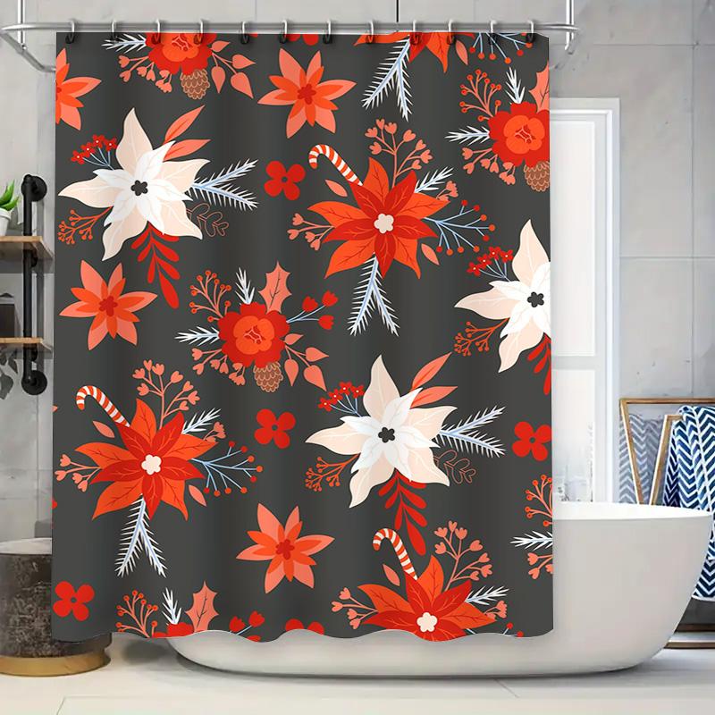 Vibrant Floral Shower Curtain Christmas Decorations For Bathroom Black Poinsettia Flowers Design Size Customizable W60H190(CM)-1 Pcs
Vibrant Floral Shower Curtain Christmas Decorations For Bathroom Black Poinsettia Flowers Design Size Customizable W60H190(CM)-1 Pcs
