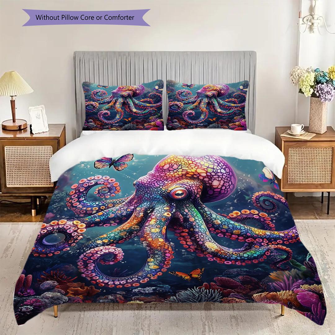 Octopus Pattern Bedding Quilt Set Quilt Cover Pillowcase Home Decoration Birthday Gift (1 * duvet cover + 2 * pillowcase, without core) 135x200cm
Octopus Pattern Bedding Quilt Set Quilt Cover Pillowcase Home Decoration Birthday Gift (1 * duvet cover + 2 * pillowcase, without core) 135x200cm