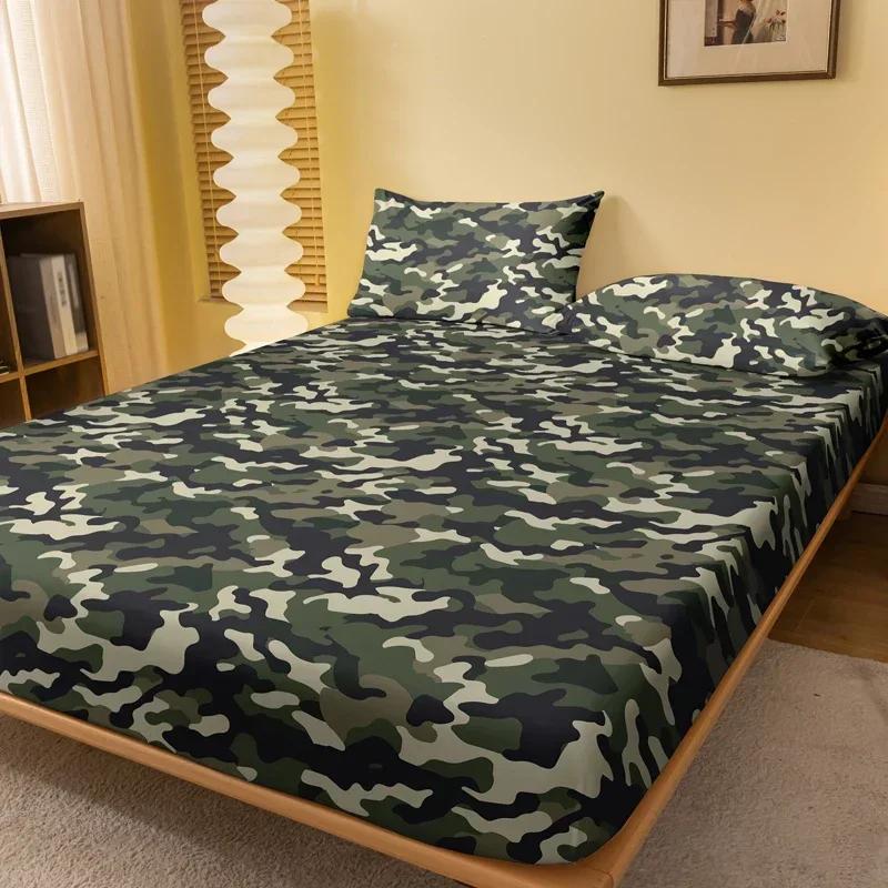 1Pcs Camouflage Green Pattern Sanding Fitted Sheet, Bedroom Camouflage Printed Bedspread, Bedding (Not Include Pillowcase) 71x132cm камуфляж зелений колір 
1Pcs Camouflage Green Pattern Sanding Fitted Sheet, Bedroom Camouflage Printed Bedspread, Bedding (Not Include Pillowcase) 71x132cm камуфляж зелений колір