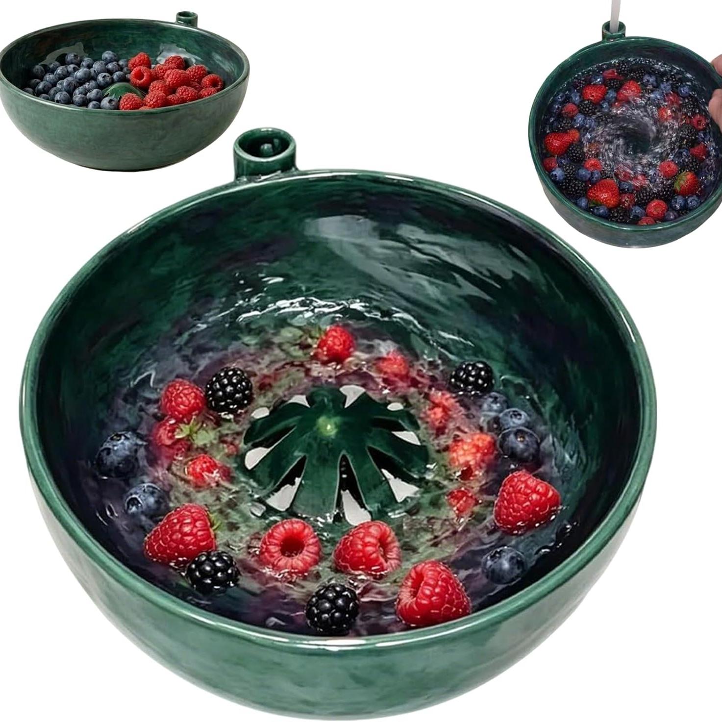 Self Spinning Berry Washing Bowl Ceramic with Holessuitfor Fruit and Vegetable Washer Quickly 1pcs
Self Spinning Berry Washing Bowl Ceramic with Holessuitfor Fruit and Vegetable Washer Quickly 1pcs